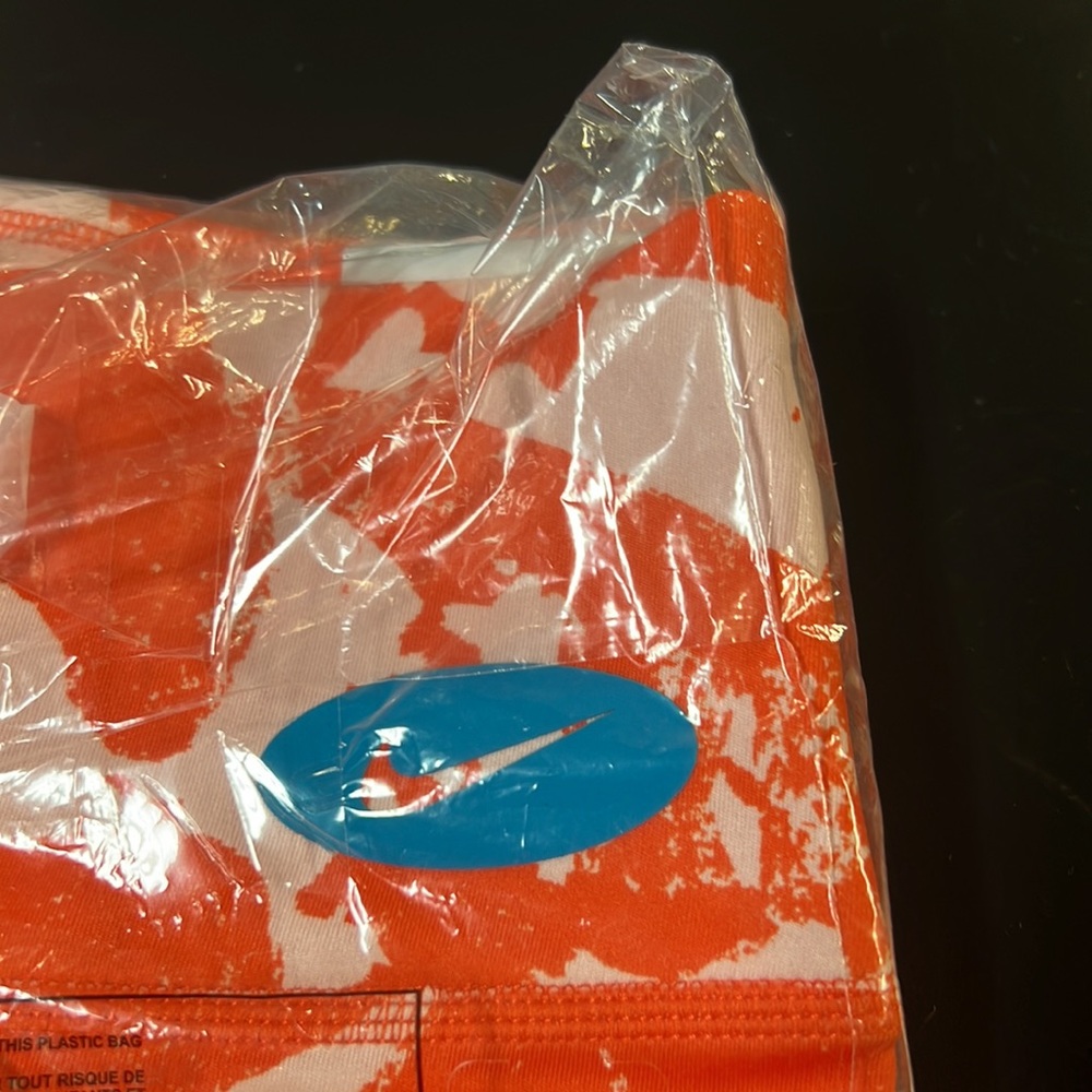 New Nike Women's One Luxe Icon Clash Training Bike Shorts Orange Medium - Picture 5 of 12